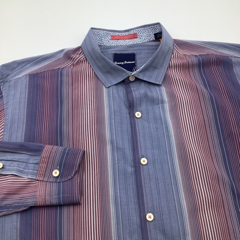 Tommy‎ Bahama Mens Long Sleeve Button Up Shirt Striped Size XL